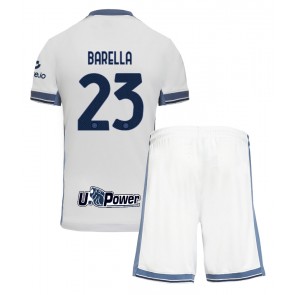 Billiga Inter Milan Nicolo Barella #23 Bortatröja Barn 2024-25 Kortärmad (+ Korta byxor)